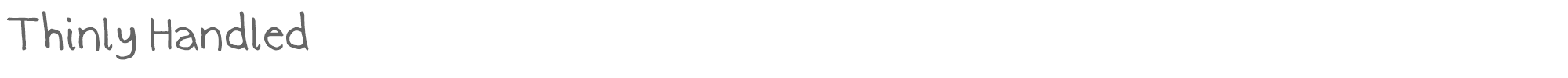 Sample characters Thinly Handled Font